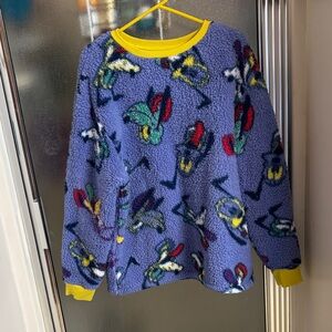 Colorful Cartoon Character Fleece Sweater